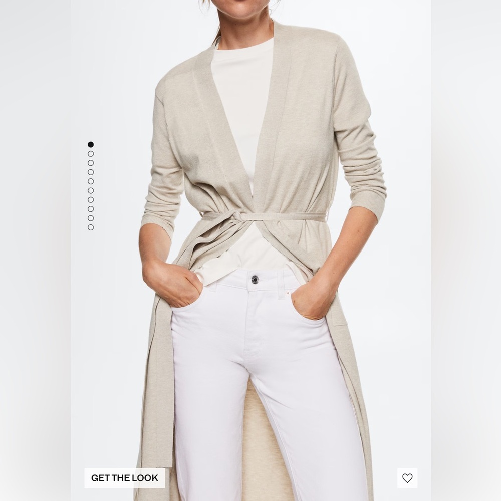 Mango long cardigan with belt